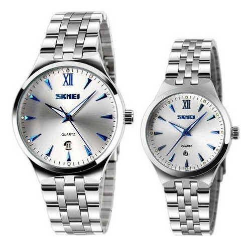 De Relojes De Pareja Impermeables Skmei Con Calendario, 2