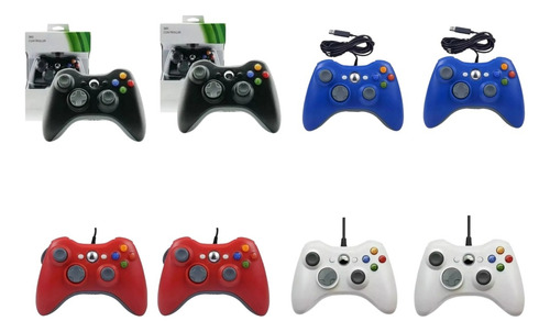 2x Control Alambrico Compatible Con Xbox 360 Y Pc Windows