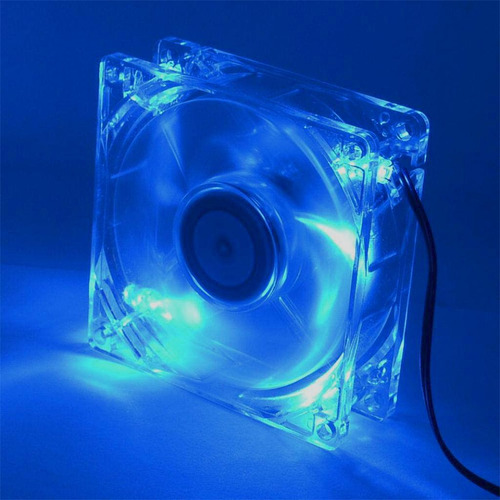 2 Pack Computador 12v Dc Ventilador Azul Led 80mm 8025 8cm