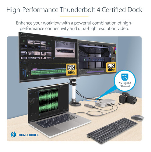 Estación De Acoplamiento Startech.com Thunderbolt 4 Con Pant