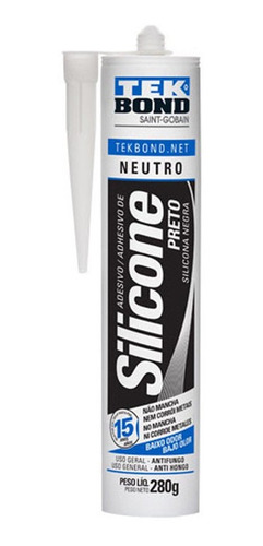 Silicona Neutro Negro 280ml Albañilería Tek Bond