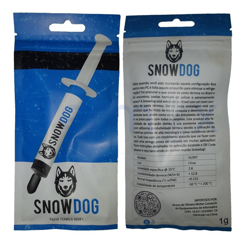 Imagem 3 de 8 de Pasta Termica Snowdog Husky 1g 12.8w/mk Alta Performance
