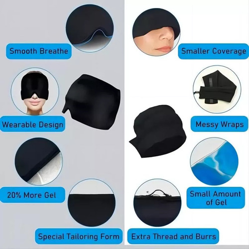 Gorra De Alivio De Migraña Compresa De Gel Fría Y Caliente