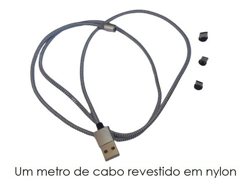 Imagem 3 de 8 de Cabo Micro-usb Magnético Essager Arredondado 1m 3a Original
