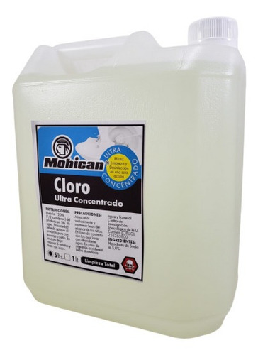 Cloro Ultra Concentrado Mohican 5 Litros