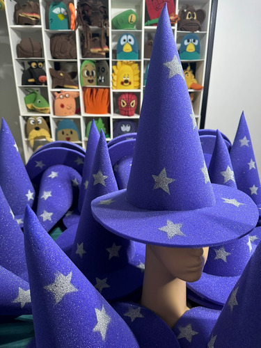 Gorro Sombrero Goma Espuma Bruja Disfraces Cotillón Fiestas Violeta M Lisa