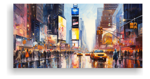 60x30cm Cuadro Paisaje Innovador De Manhattan Bastidor Mader