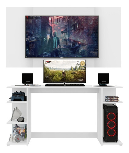 Imagen 2 de 5 de Escritorio Gamer Con Panel Tv De 65¨