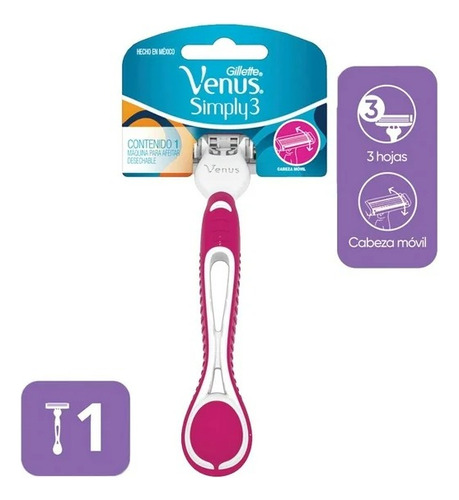 6 Pzas Rastrillo Para Afeitar Desechable Gillette Simply Ven