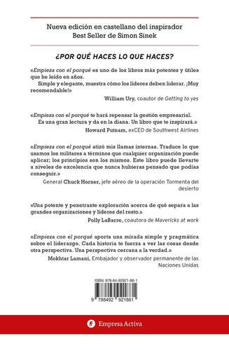 Imagen 2 de 2 de Empieza Con El Porque (pasta Blanda) Nuevo Y Sellado