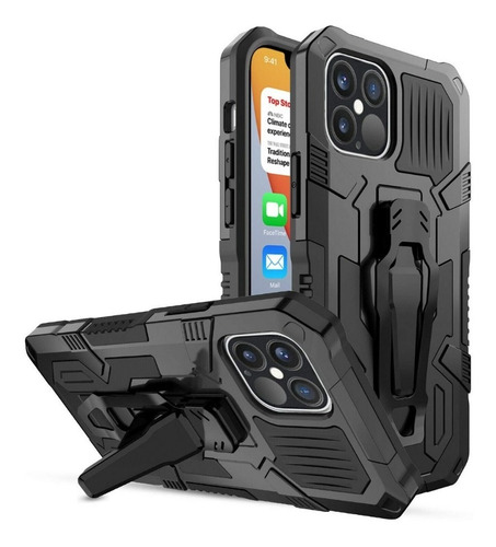 Estuche Antichoque Armor Bracket Para iPhone 12 Pro Max 6,7