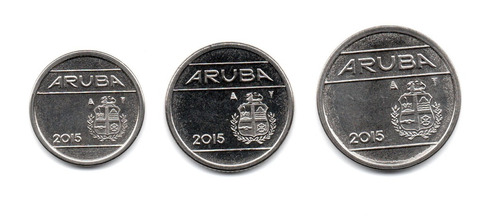 Aruba Lote 3 Monedas 5, 10 Y 25 Cent Año 2015 Sin Circular