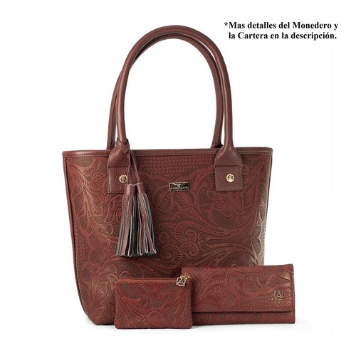 Imagen 7 de 8 de Bolso De Piel Cincelado Soraya Bolsa Dama Artesanal Env Full