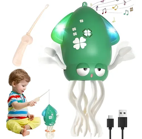 Pulpo Bailante Eléctrico Con Luces LED Y Música – Robot Con Sensor De Obstáculos, Carga USB, Juguete Interactivo Para Niños (Rosa)