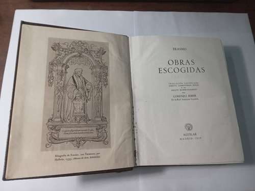 Libro Erasmo  Obras Escogidas    Ed. Aguilar