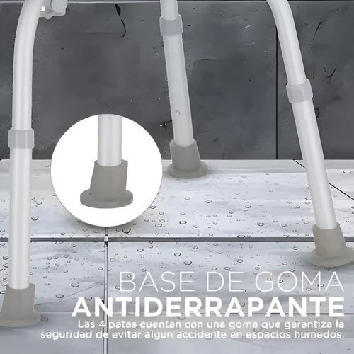 Silla De Ducha Tikun S20 Altura Ajustable Color Blanco