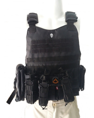 Capa Colete Bravo Militar Modular Molle Completa Acessórios