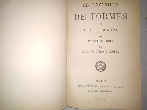 El Lazarillo De Tormes.- D.d. De Mendoza.