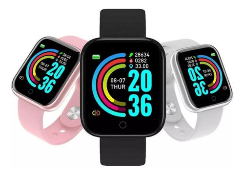 Smartwatch D20 Pulseira Preto