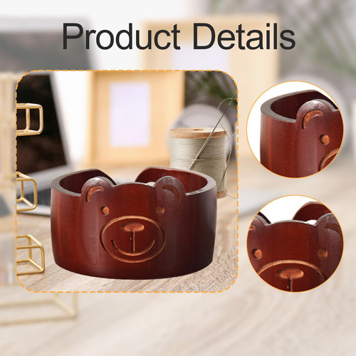 Cuenco De Madera Para Hilo, Cuenco De Ganchillo, Oso Rojo