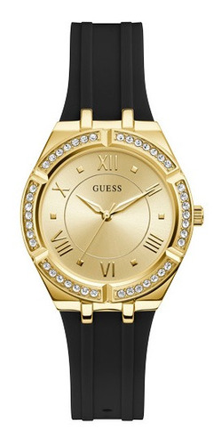 Reloj Guess Gw0034l1 Mujer Cosmo Color de la malla Negro Color del bisel Dorado Color del fondo Dorado