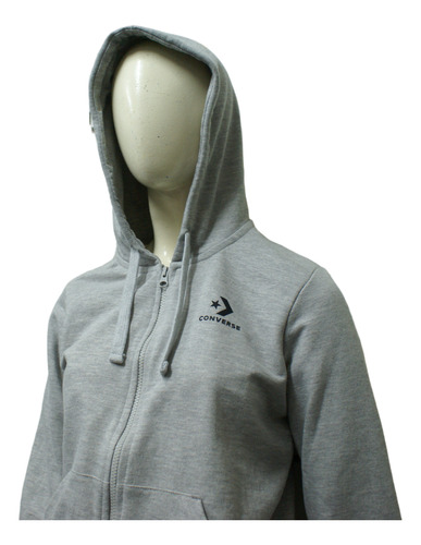 Campera Converse C/capucha Gris Mujer Deporfan