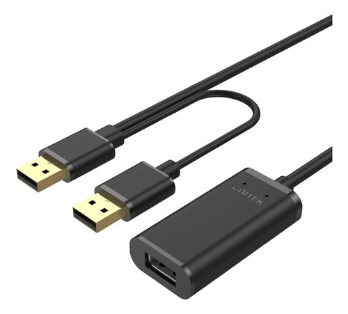 Cable Extensor Unitek Usb-a 2.0 10m - Extensión Activa Color Negro
