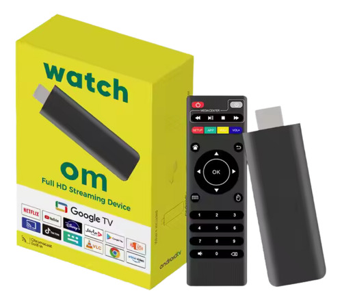 Convertidor Smart Tv Watch Om Tv Stick Android 8gb 128gb Negro Estándar