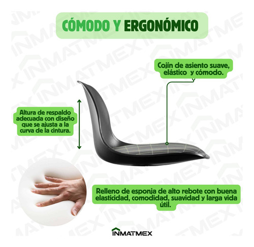 Silla Banco Eames Taburete Ideal Para Barra Comedor 1 Pieza