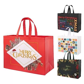 12-pack Extra Large Christmas Gift Bags,non-woven Chris...