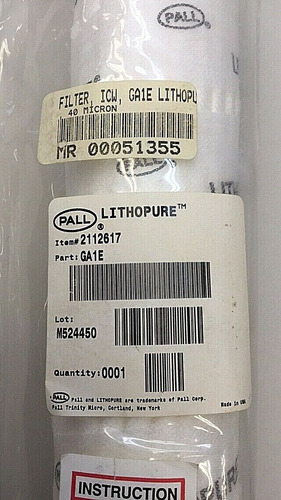 Pall Ga1e Lithopure 40 Micron Icw Filter 2112617 0005135 Ccb