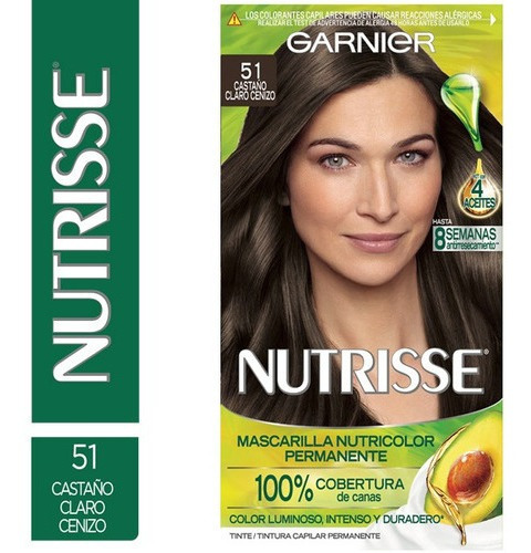 Kit Tintura Garnier  Nutrisse Nutrisse tono 51 castaño claro cenizo para cabello