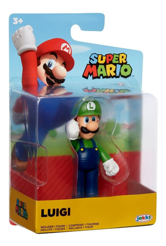 Figura Colecc. Super Mario Luigi Original Jakks 7,5cm