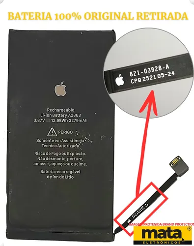 Bateria iPhone 14 Retirada A2863 3279 Mah 100% Original | MercadoLivre