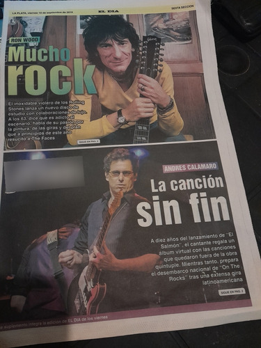 Suplemento Joven Calamaro Iron Wood Rolling Stone 10 09 2010 (Usado)