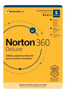 Norton 360 Deluxe 50gb 5 Dispositivos 2 Años