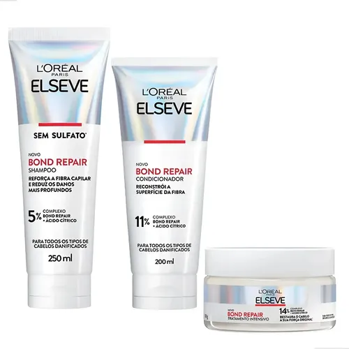 Kit Elseve Bond Repair Shampoo, Condicionador E Máscara