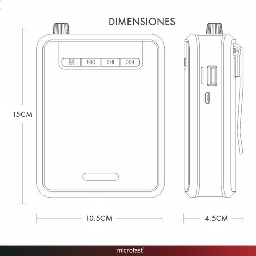 Imagen 9 de 10 de Micrófono Vincha Megáfono De Voz Parlante Bluetooth Radio