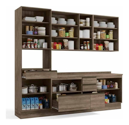 Cozinha Modulada Completa Maxxi 7 Peças 2 Armários + 2 Bal