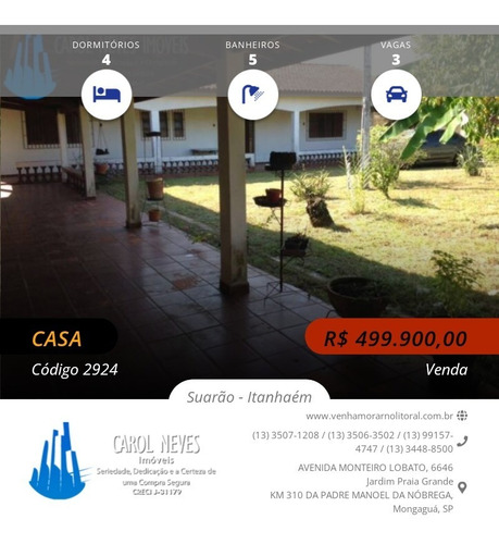 Imagem 1 de 16 de 2924 - Casa 4 Dormitórios Lote Inteiro Lado Praia Itanhaém Financiamento Bancário