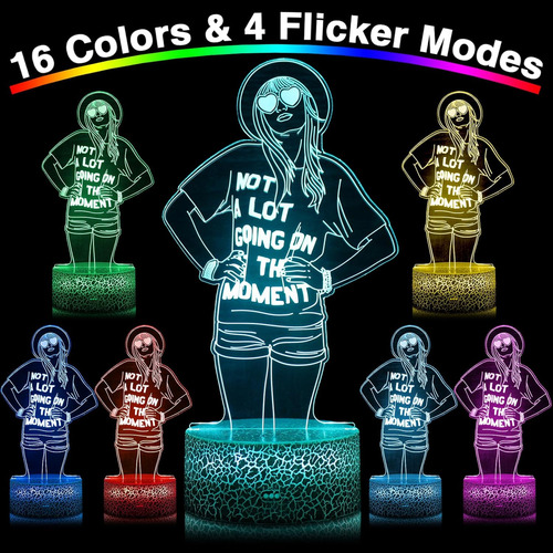 Luz Nocturna Led 3d Regulable Con 16 Colores Para Dormitorio