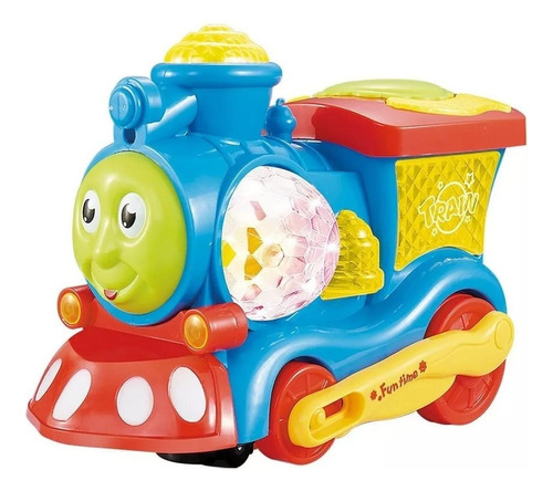 Trem Brinquedo Educativo Carrinho Azul