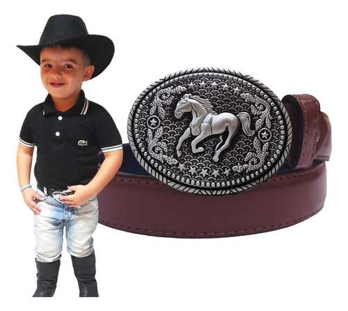 Cinto Fivela Country Marrom Infantil Rodeio Festa Unissex