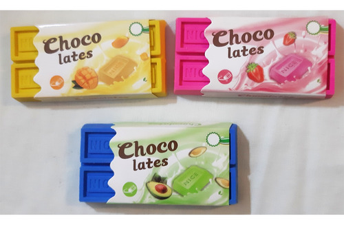 3 Gomas En Forma De Chocolate. Ideal Para Regalo