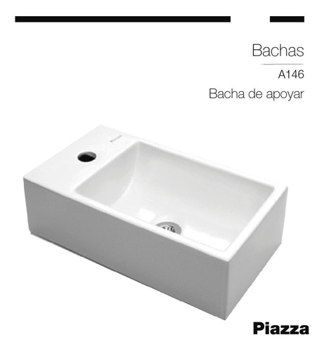 Imagen 5 de 10 de Bacha Apoyo Toillete Rectangular Baño Chica Loza Monocomando