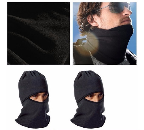 Cuello Polar Multiuso De Invierno 100% Algodon En Fas Motos Color Negro
