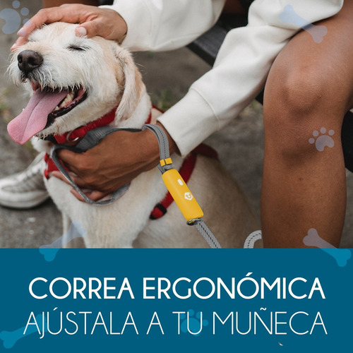 Correa Para Perro Mascotas Manos Libres Con Broche Ajustable Color Amarillo