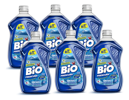 Detergente Bio Frescura Concentrado 3 Litros X6 Envío Gratis