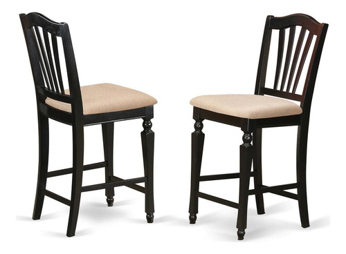 East West Furniture Chs-blk-c - Juego De 2 Sillas De Cocina.