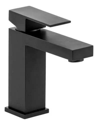  Monocomando Banheiro Quadrada Baixa Black Matte Preto Fosco